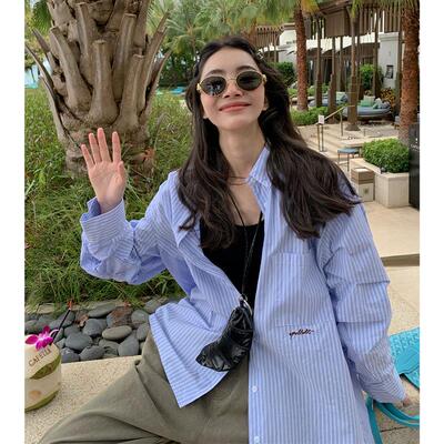 LICKYSENIOR R*13痞痞衬衣2024年新款女新款宽松上衣外套休闲衬衫