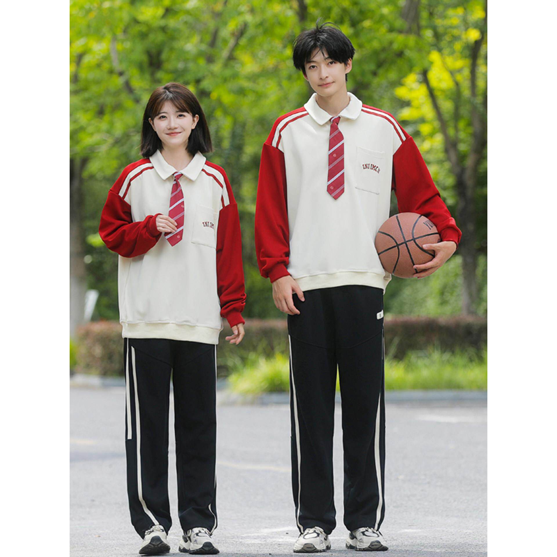 学院风polo卫衣班服套装初中高中学生校运会开幕式合唱朗诵演出服