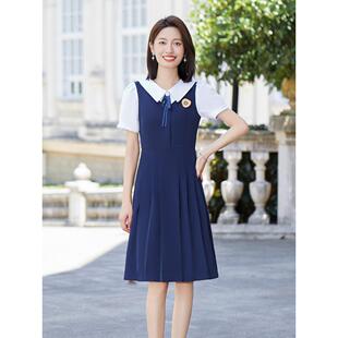 幼师工作服女春夏季新款职业连衣裙早教师幼儿园老师园服面试服装