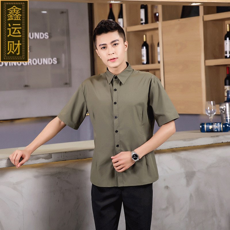 速发酒店快餐厅工作服蛋糕店咖啡厅奶茶店饭店餐饮服务员夏装制服