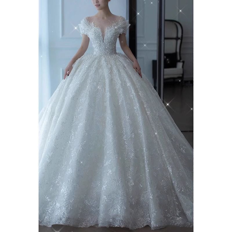 速发新娘主婚纱2025质款法式在逃公主设计新感重工奢小华个子主纱