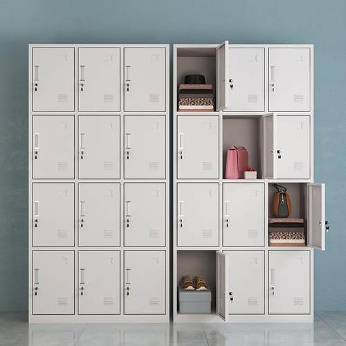 十二门更衣柜员工柜储物柜换衣存包柜带锁工厂车间鞋柜钢制铁皮柜