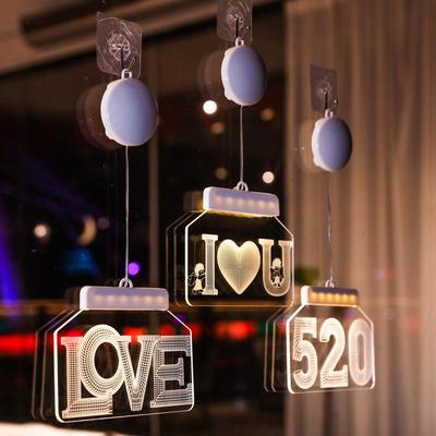 发光LOVE数字母LED彩灯520七夕情人节氛围室内房间装饰布置挂件