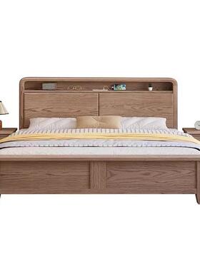 白JTR现蜡木实床极简.轻奢1.8木x2米代简约主卧大床15米软靠大婚