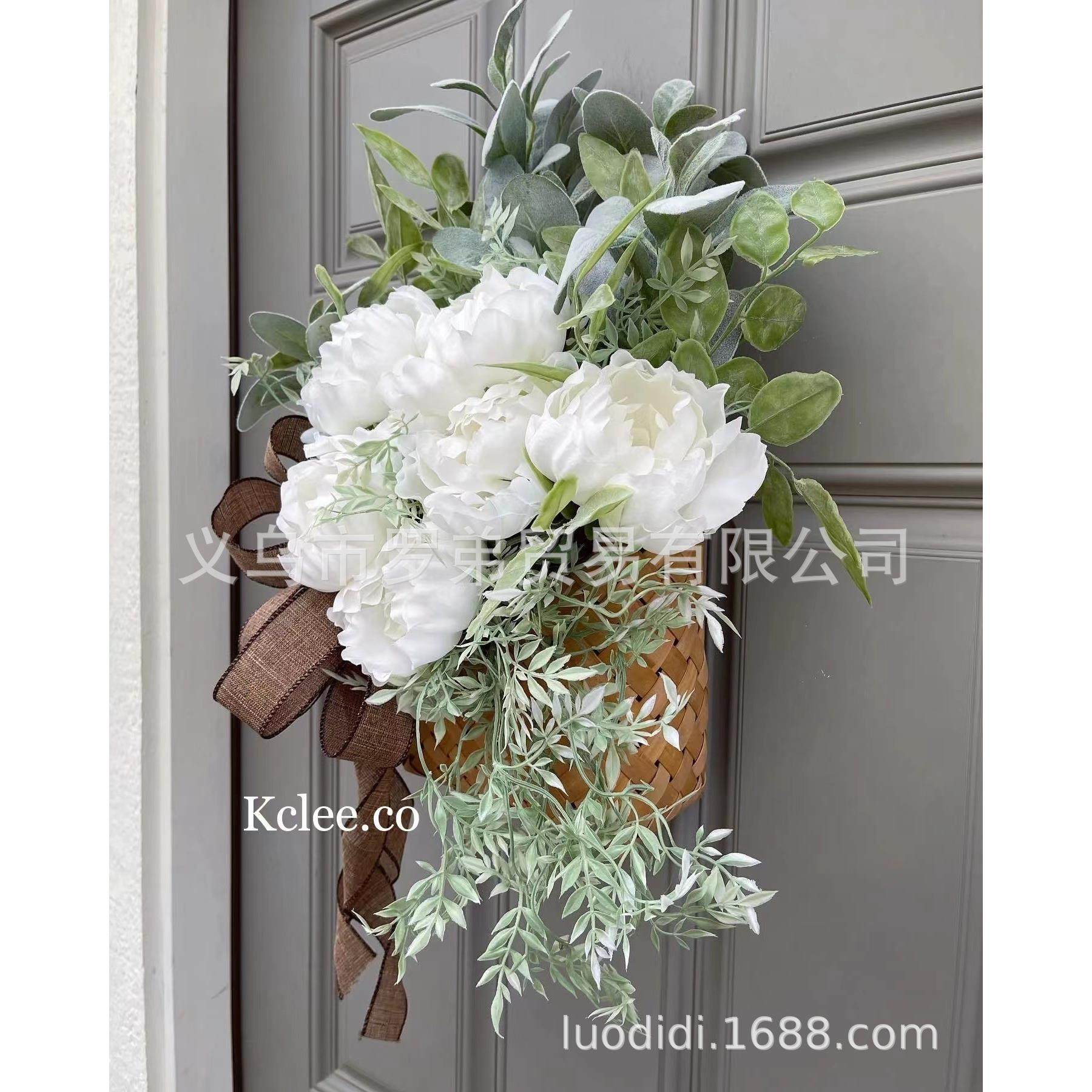 春夏牡丹花花篮花挂环仿真藤篮门篮XPU门装饰新款热销花季圈,节庆用品/礼品,装扮布置套餐,淘宝优惠券,粉丝福利购,淘宝优惠卷
