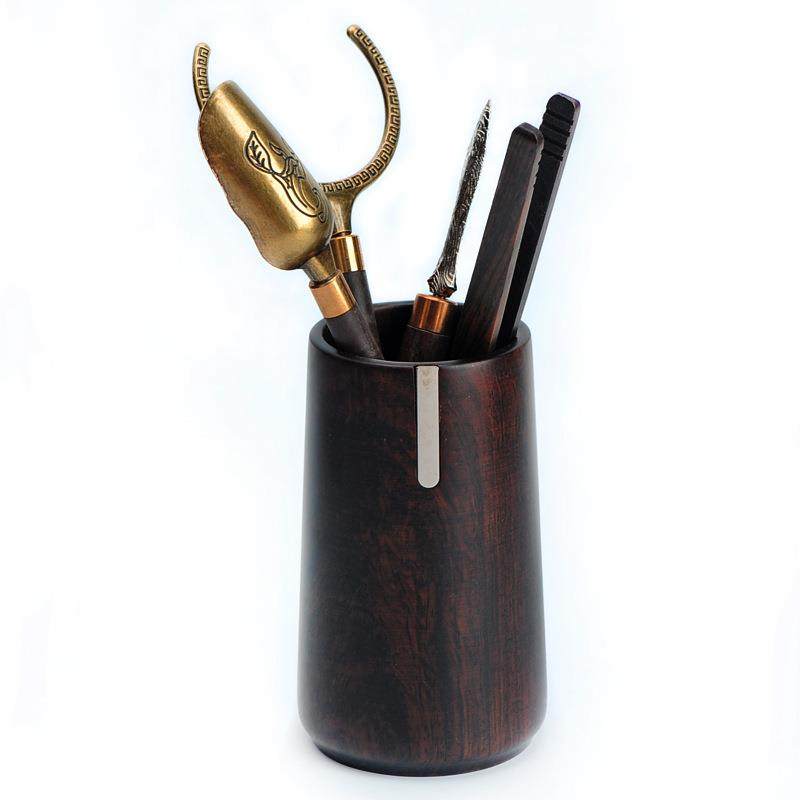 简一黑檀木茶道六君圆筒块实木原木功夫茶零杯托家用笔子整筒收纳,餐饮具,整套茶具,淘宝优惠券,粉丝福利购,淘宝优惠卷