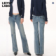 LABS浅色中腰微喇牛仔裤 女秋2025年新款 修身 LEIYU 复古洗水喇叭裤