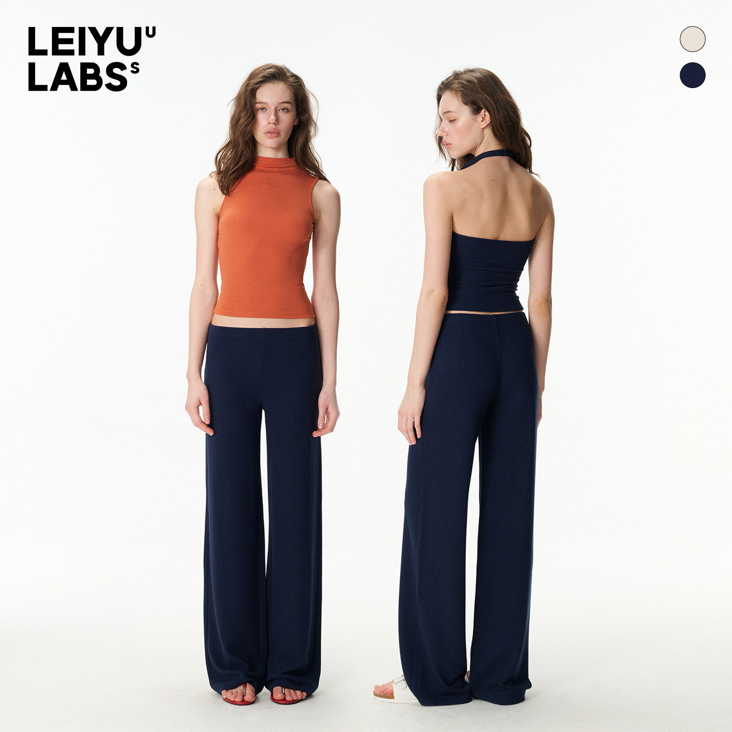 LEIYU LABS华夫格宽松卫裤女夏2026新款高腰休闲欧美ins直筒运动