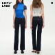 LABS中低腰微喇原色牛仔裤 女冬2025年新款 修身 LEIYU 显瘦撞色长裤
