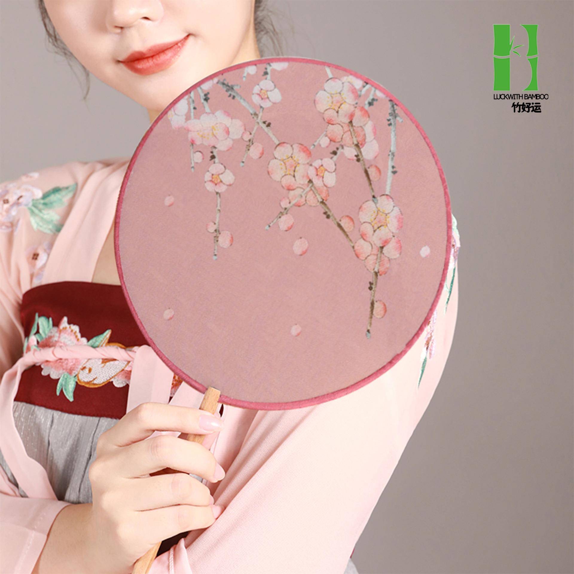 创意满庭芳主题古风舞蹈团扇中国风伴娘扇子新中式古典宫廷扇