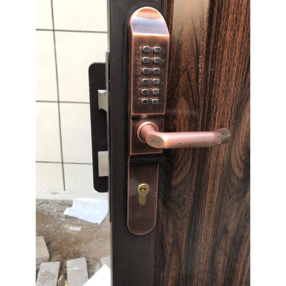 双面密码入户门断桥铝机械密码锁户外防水铁门花园大门锁铝合金门