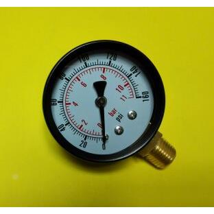 螺纹npt1/4压力表 外壳直径5cm 立式 压力 160psi 11bar 50mm