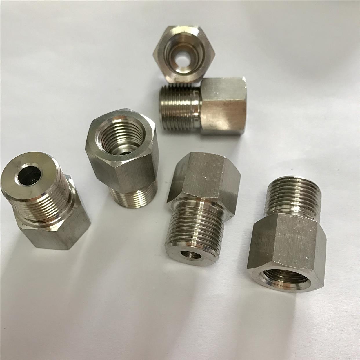 NPT1/4-G3/8不锈钢转换接头NPT1/4内螺纹1/4NPT外螺纹G3/8内外丝