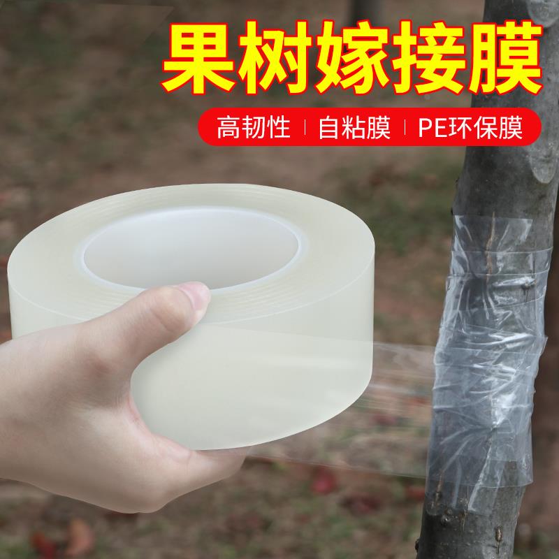 果树嫁接专用膜免拆PE自粘膜无需打结薄膜包扎园林黄皮龙眼芽接膜
