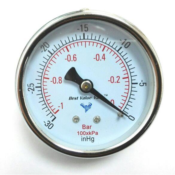 真空封口机上用真空负压表 直径60mm -30inhg-0 -1bar-0 -100kpa