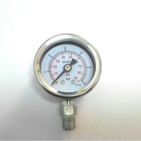 40mm 不锈钢压力表 防腐 耐高温 压力6bar 90psi 后外壳直径41mm
