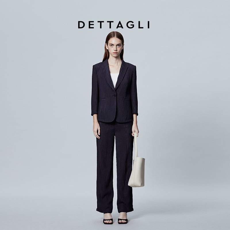 Dettagli/迪塔莉春夏季新款真丝桑叠纺修身西装裤装裤子女