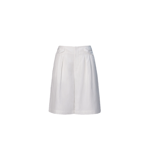 Dettagli/迪塔莉亚麻休闲时尚白色打褶短裤裤子女