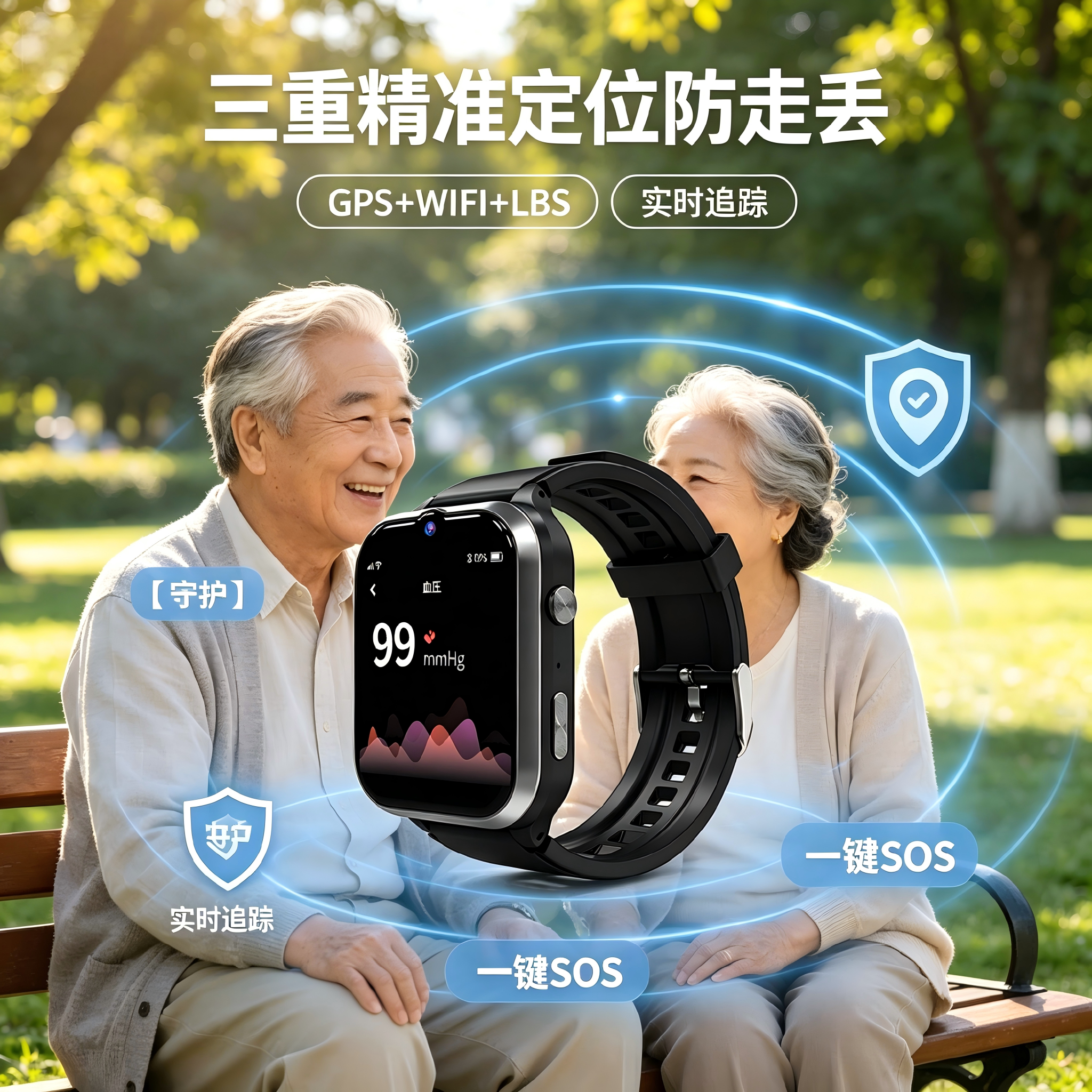 智能语音对话老人智能手表大字体
