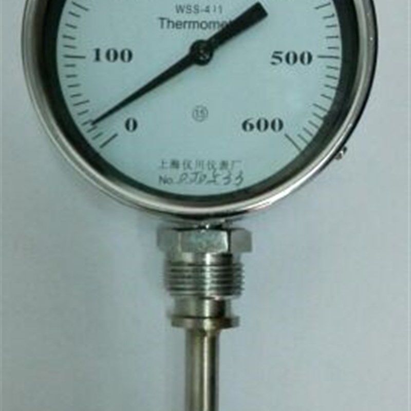 wss-411 0-100度 精度1.5级  双金属温度计 直径100mm 螺纹m272