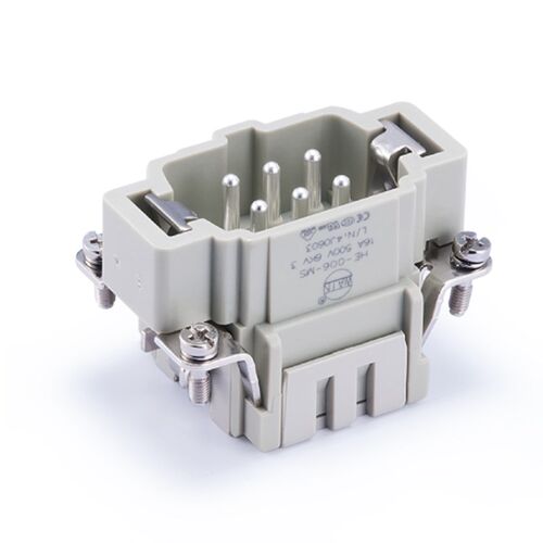 WAIN唯恩矩形重载连接器航空插头哈丁 HE-006-MS 6针公芯6芯浩亭