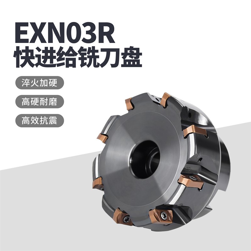 数控快进给铣刀盘EXN03R开粗面铣刀盘加工中心双面刃LNMU0303刀片