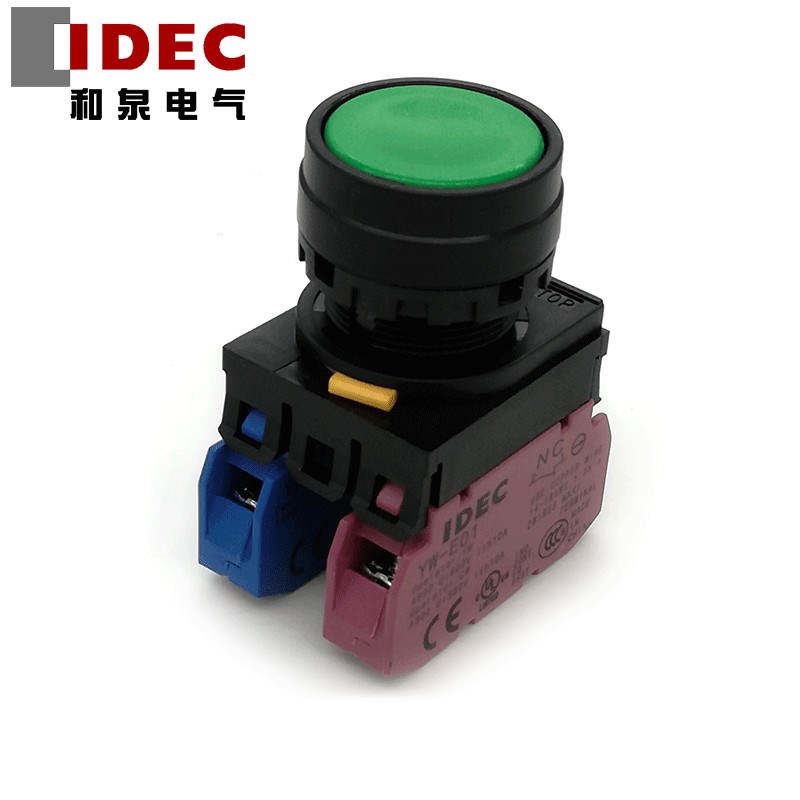 原装正品IDEC和泉红色平头按钮开关YW1B-M1E11R  1A1B YW-E10 E01
