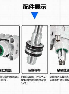 SE SEJ80 100 125X50X100X200X500S标准气缸大推力大气缸可调行程