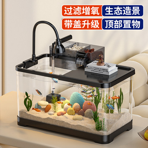 免换水过滤制氧鱼缸造景饲养缸