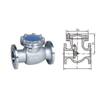 304不锈钢H44W-16P法兰卧式止回阀 旋启式止回阀 DN65 80 100