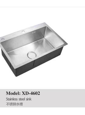 正品埃美柯304不锈钢人工水槽厨房洗衣盆洗衣池单槽XD-4602专卖店