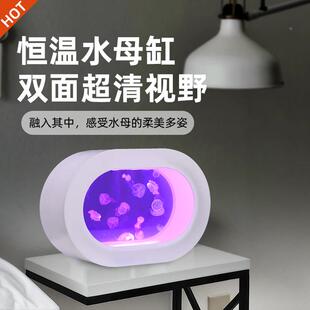 创意桌面小型赤月海月水母巴布亚专用缸鱼缸海水缸水母生态缸客厅