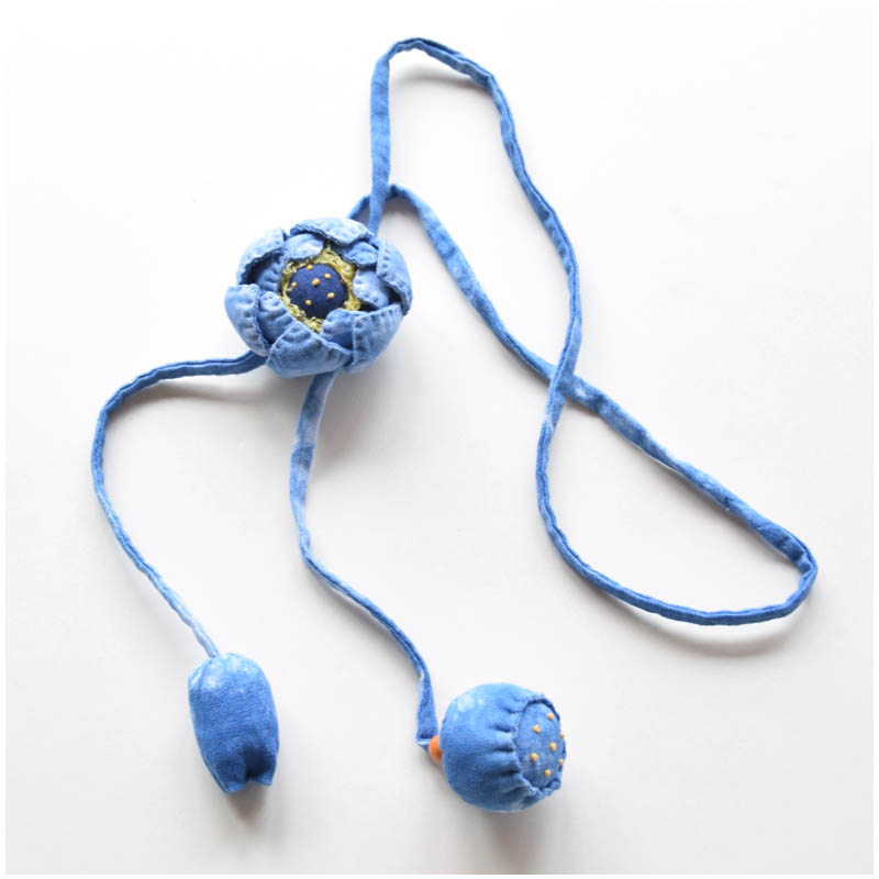 非遗民族风棉麻扎染脖挂项链女士配件新中式复古包包挂件小众配饰