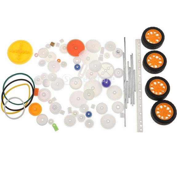 78pcs齿轮包变速箱塑料齿轮车轴车轮包机器人玩具模型71种齿轮包