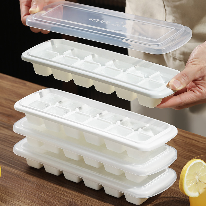 日本制冰模具冰块大容量冰格器食级家用冰箱冷冻储带盖冰盒磨具