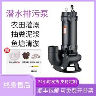 艾恩切割式污水泵抽粪泥浆潜水泵380v家用排污泵化粪池抽水泵220v