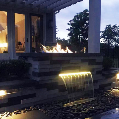 室外大池景观水幕流口鱼池循环过滤器不锈钢瀑布出口流槽