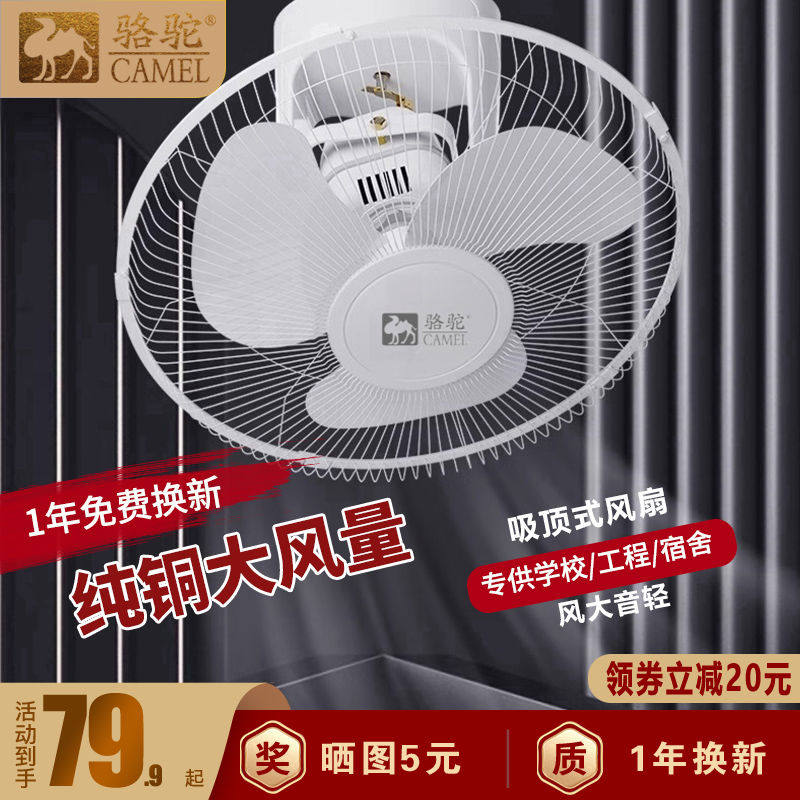 吸顶扇楼顶扇家用吊扇客厅吊顶扇学校摇头电风扇静音遥控扇