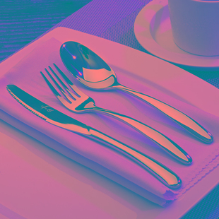 吃牛排的刀叉三件套西餐套装餐具高级专用刀勺叉子盘餐具盘子儿童