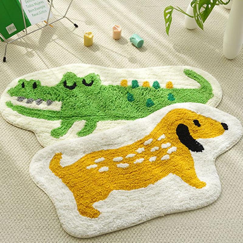 简约可爱动物ins卧室地垫床边毯吸水防滑垫客厅茶几彷羊绒地垫