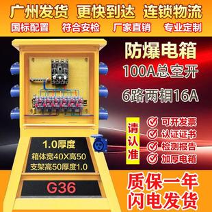修220v380v工业防爆防水插三级座箱 二级配电箱工地双层门建筑装