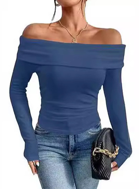 Slim fit long sleeved base T-shirt for women修身长袖打底T恤