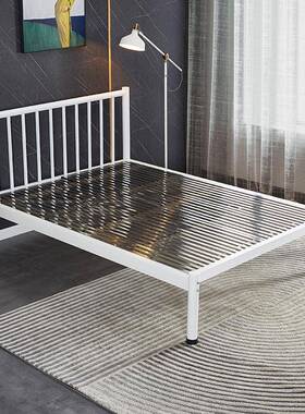 湖南不锈钢1.5m1子.8m出CKV租房铁卧床室单双人床架铁艺架床厂家