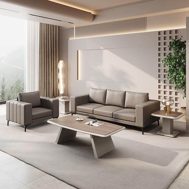 一字办公沙发三人位会客洽谈接休待息区办公室现JXI茶几沙组型合