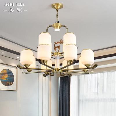 中式0699客厅吊灯吊全铜卧厅室餐灯复式楼简约大厅气房间灯别墅大