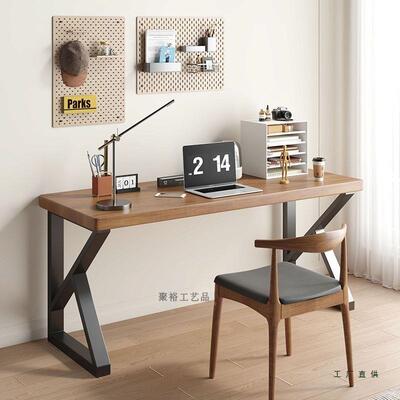 铁艺实木拐脑洽谈办公桌书形房角电转角F98H7M58书桌工作台支架长