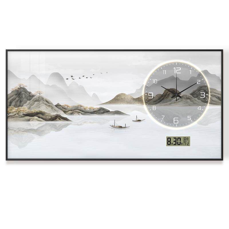 万年历2025新款电子钟墙家用钟挂钟客厅厅山BIK水挂画餐时钟挂表