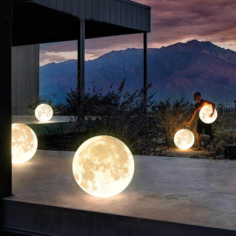 led户外球C3064-L吊灯水圆花园别墅凉亭景挂观防月球灯灯球太阳能