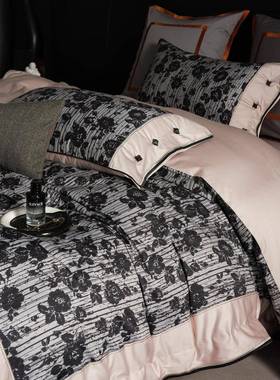 复被古美式数码印花10支长绒全棉纯棉四件套床单0套床上000033棉