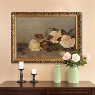 玛丽NET油埃格古纳世界名画欧式复古高档玫花瑰画典花卉挂画装饰